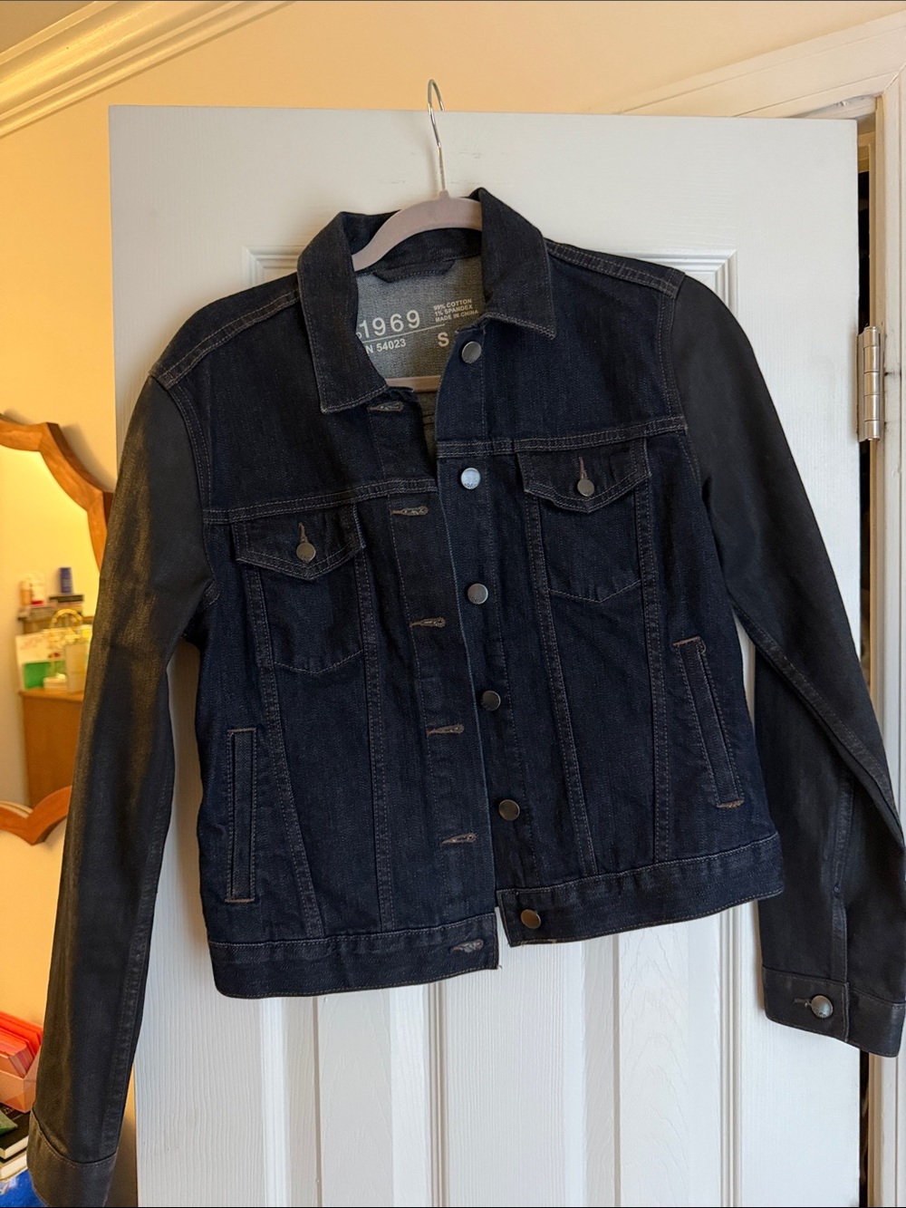 GAP Black Denim Jacket with Dark Blue Body